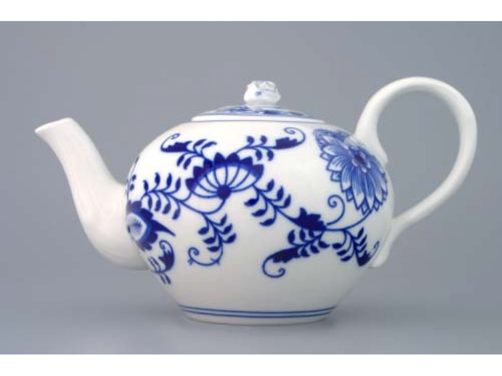 Cibulák konvice čajová s víčkem 0,65 l originální cibulákový porcelán Dubí, cibulový vzor