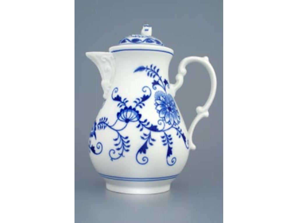 Zwiebelmuste Kaffeekanne 1,55l 910g Original Bohemia Porzellan Dubi Karlsbader
