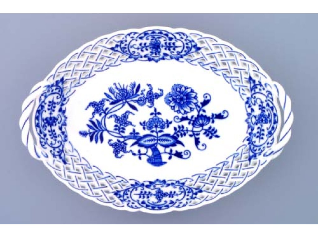 Zwiebelmuster Openwork basket  11cm Original Blue Onion Pattern Bohemia from Dubi