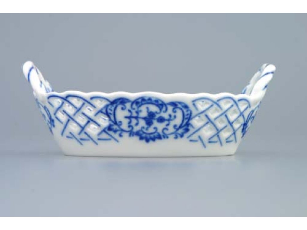 Cibulákový  košík prolamovaný, originální cibulák cibulový porcelán Dubí