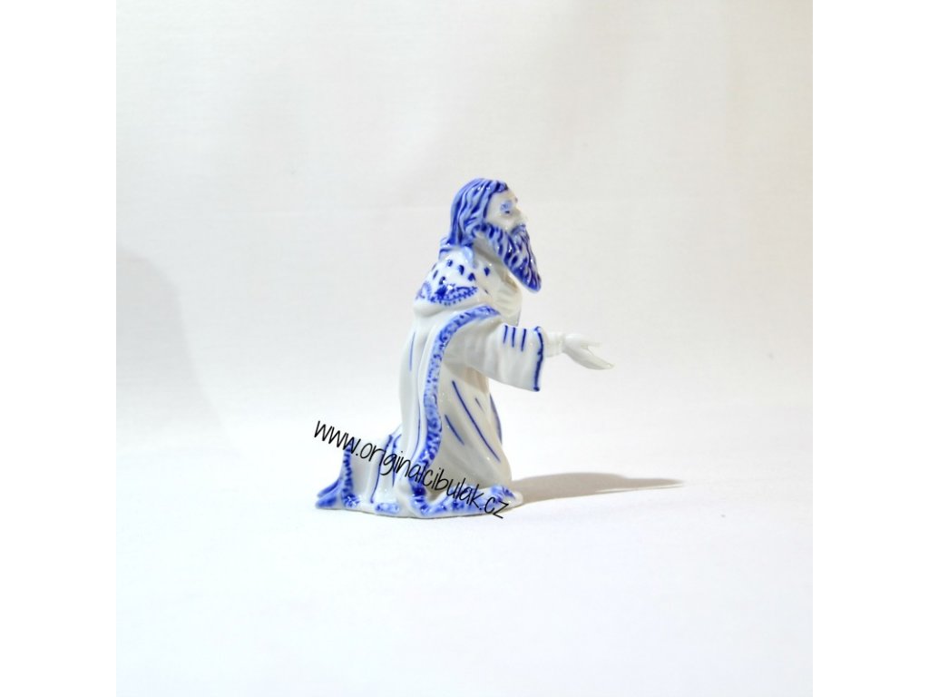 Cibulák Král Melichar 11,5 cm originální cibulákový porcelán Dubí, cibulový vzor,