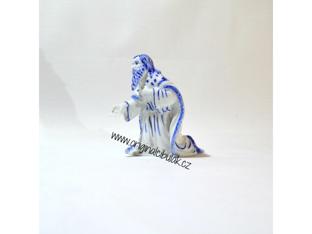 Cibulák Král Melichar 11,5 cm originální cibulákový porcelán Dubí, cibulový vzor,