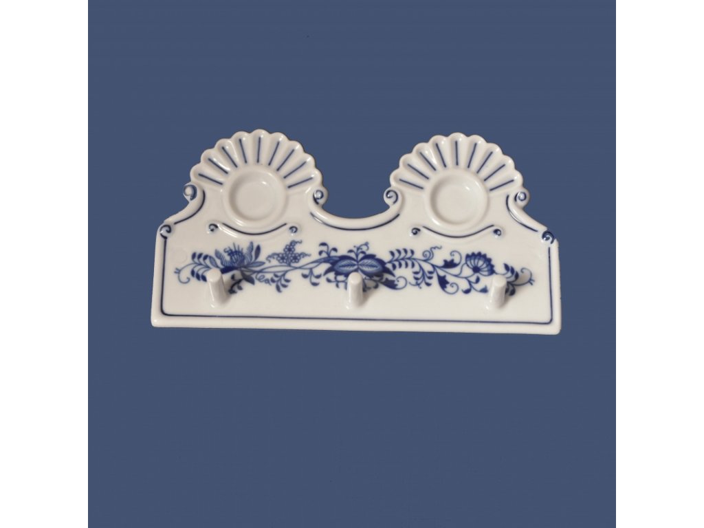 Cibulák kuchyňský věšák 18 cm originální cibulákový porcelán Dubí, cibulový vzor,