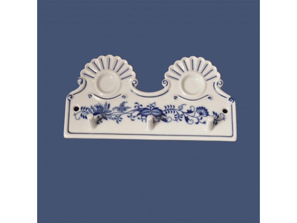 Cibulák Kuchyňský věšák s dírkami 18cm Originál Český porcelán Dubí