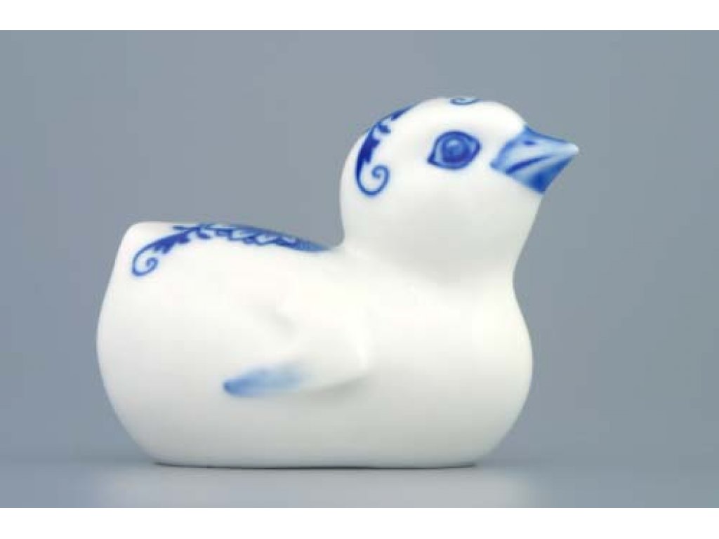 Cibulák kuřátko 8 cm originální cibulákový porcelán Dubí, cibulový vzor,