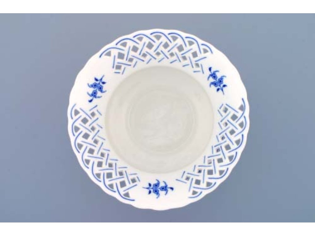 Cibulák Květináč prolamovaný 19 cm originální cibulákový porcelán Dubí 2.jakost