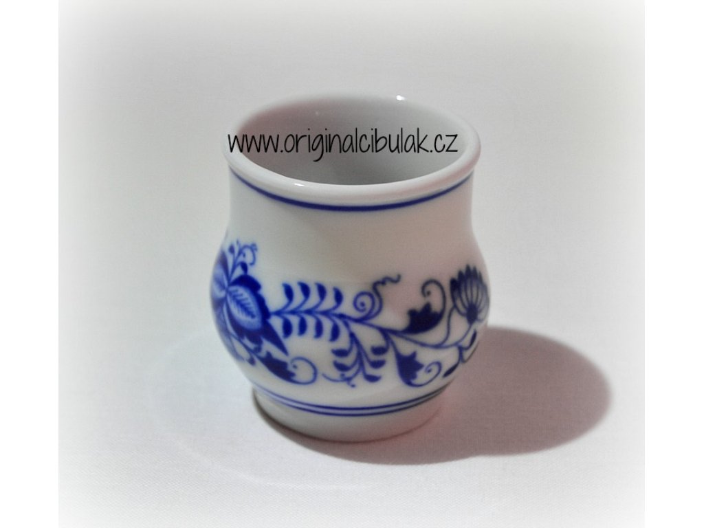 Cibulák likérka 0,045 l originální cibulákový porcelán Dubí, cibulový vzor,