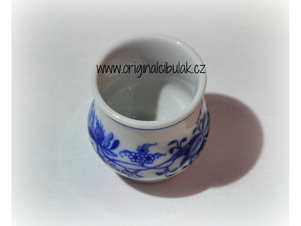 Cibulák likérka 0,045 l originální cibulákový porcelán Dubí, cibulový vzor,