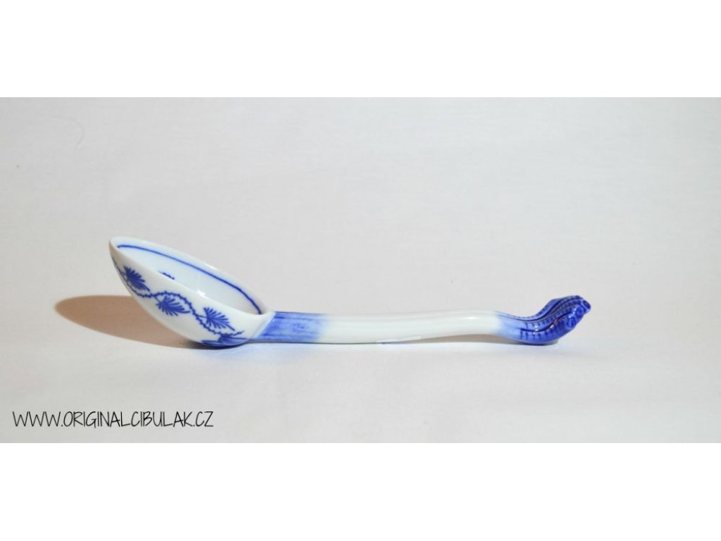 Zwiebelmuster Spoon for Souceboat, Original Bohemia Porcelain from Dubi