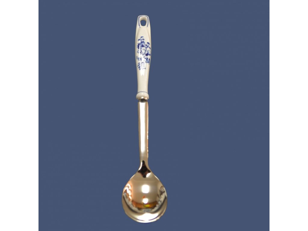Onion pattern spoon salad hang up-glat Original Bohemia porcelain from Dubi