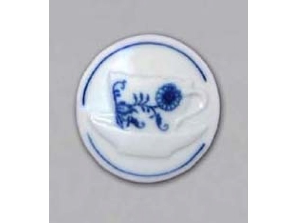 Cibulák Magnetka kulatá Šapo  4,5 cm originální cibulákový porcelán Dubí, cibulový vzor,