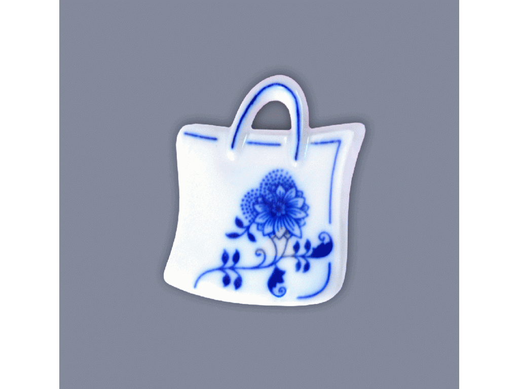 Onion magnet shopping bag 6,2cm original onion porcelain Dubí, onion pattern,