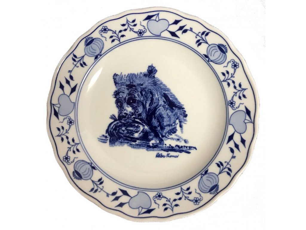 Cibulák Bear plate 24 cm Czech porcelain Dubí