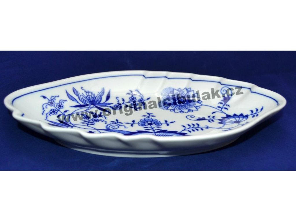 Cibulák mísa dvojlist 24 cm originální cibulákový porcelán Dubí, cibulový vzor,