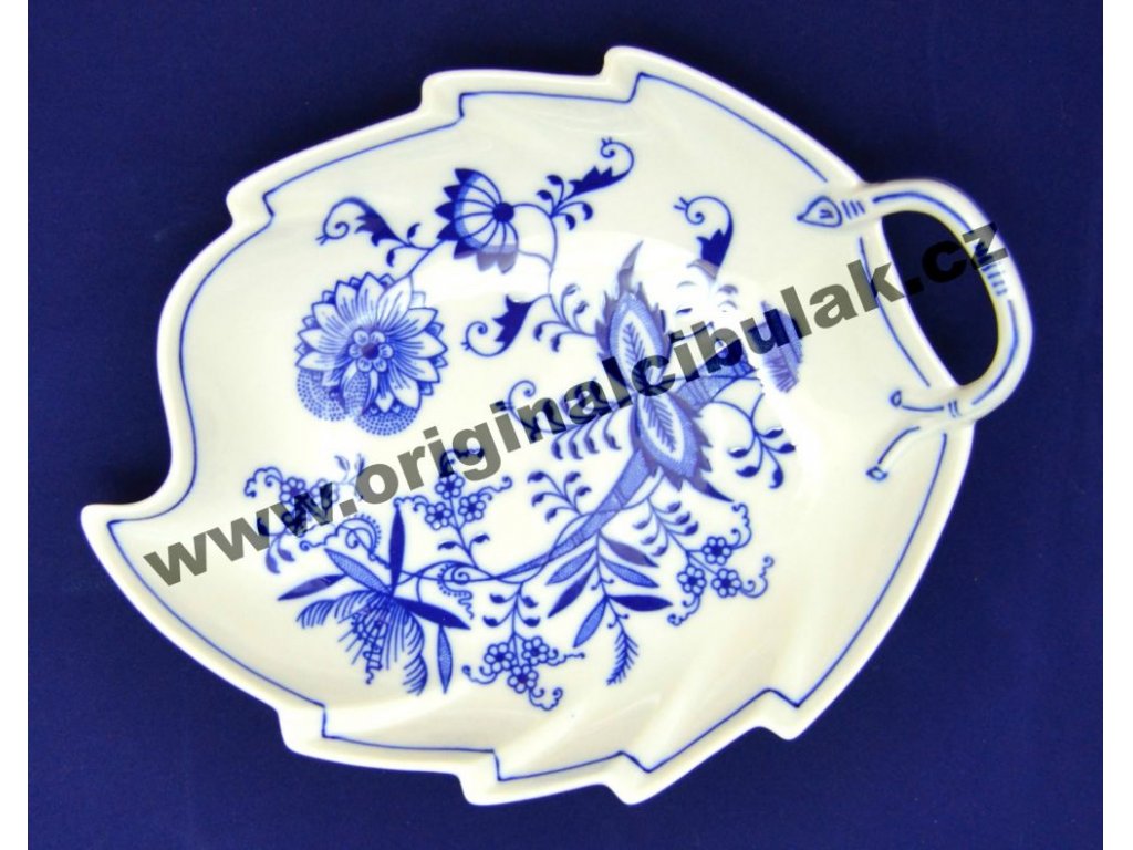 Cibulák misa list 22 cm cibulový porcelán, originálny cibulák Dubí