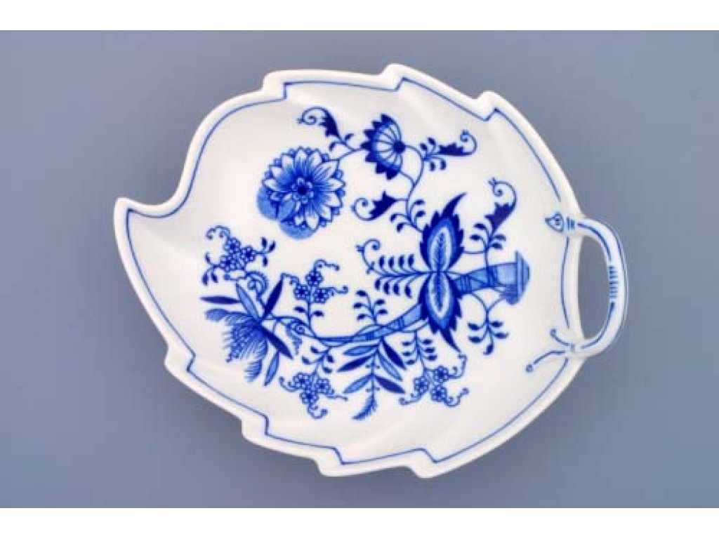Zwiebelmuster  Leaf Dish 22cm, Original Bohemia Porcelain from Dubi