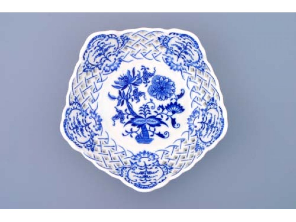 Cibulák mísa pětihranná prolamovaná 19 cm český porcelán Dubí 2,jakost