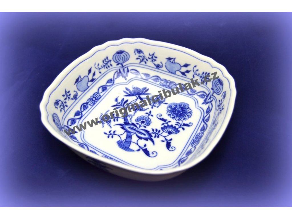  Cibulák Misa šalátová štvorhranná talianska 19 cm Originálny Český Porcelán Dubí