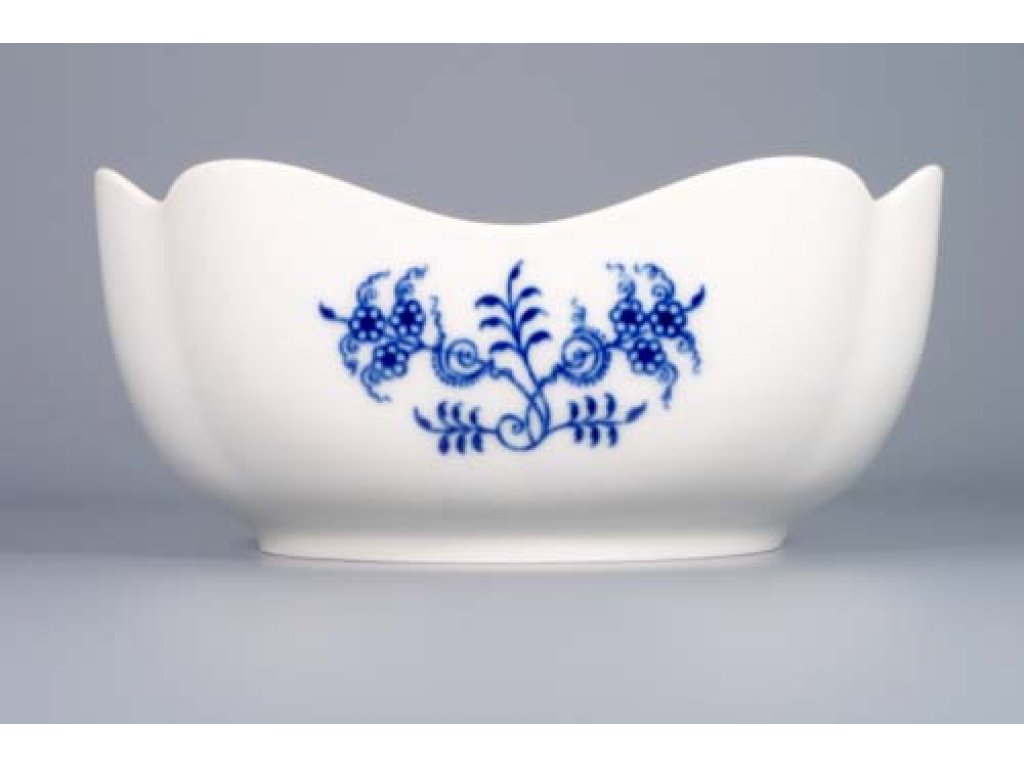 Cibulák mísa salátová čtyřhranná vysoká 18 cm originální cibulákový porcelán Dubí, cibulový vzor,