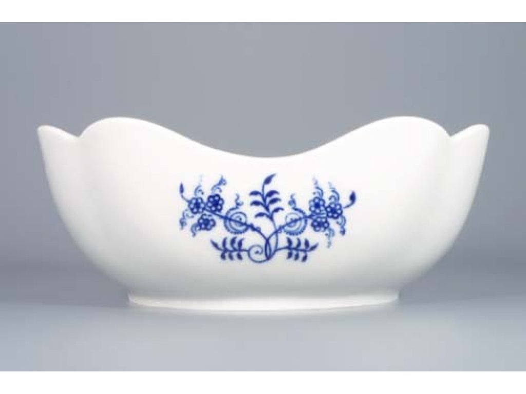 Zwiebelmuster Deep Square Salad Dish 21cm, Original Bohemia Porcelain from Dubi