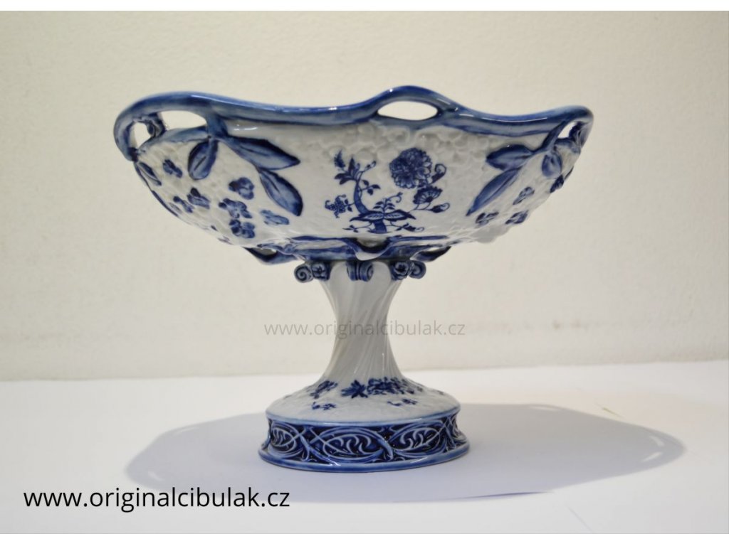 cibulák mísa secesní na noze  25 cm originální český porcelán Dubí 2.jakost