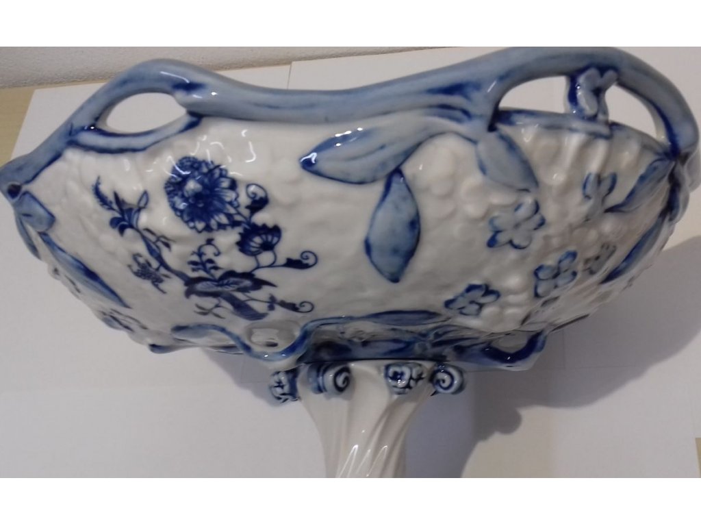 Cibulák Misa secesná na nohe 25 cm originálny cibulákový porcelán Dubí cibuľový vzor