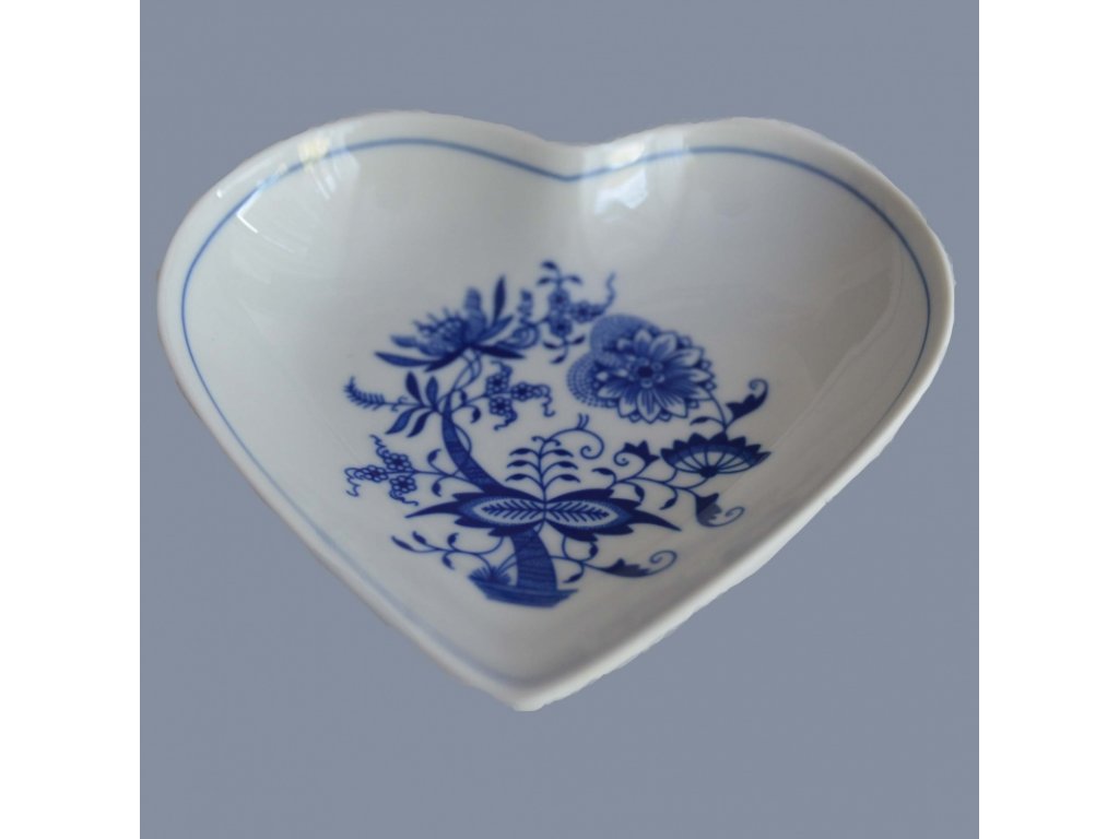 Cibulak misa srdce 16 cm cibulový porcelán, originálny cibulák Dubí 2. akosť