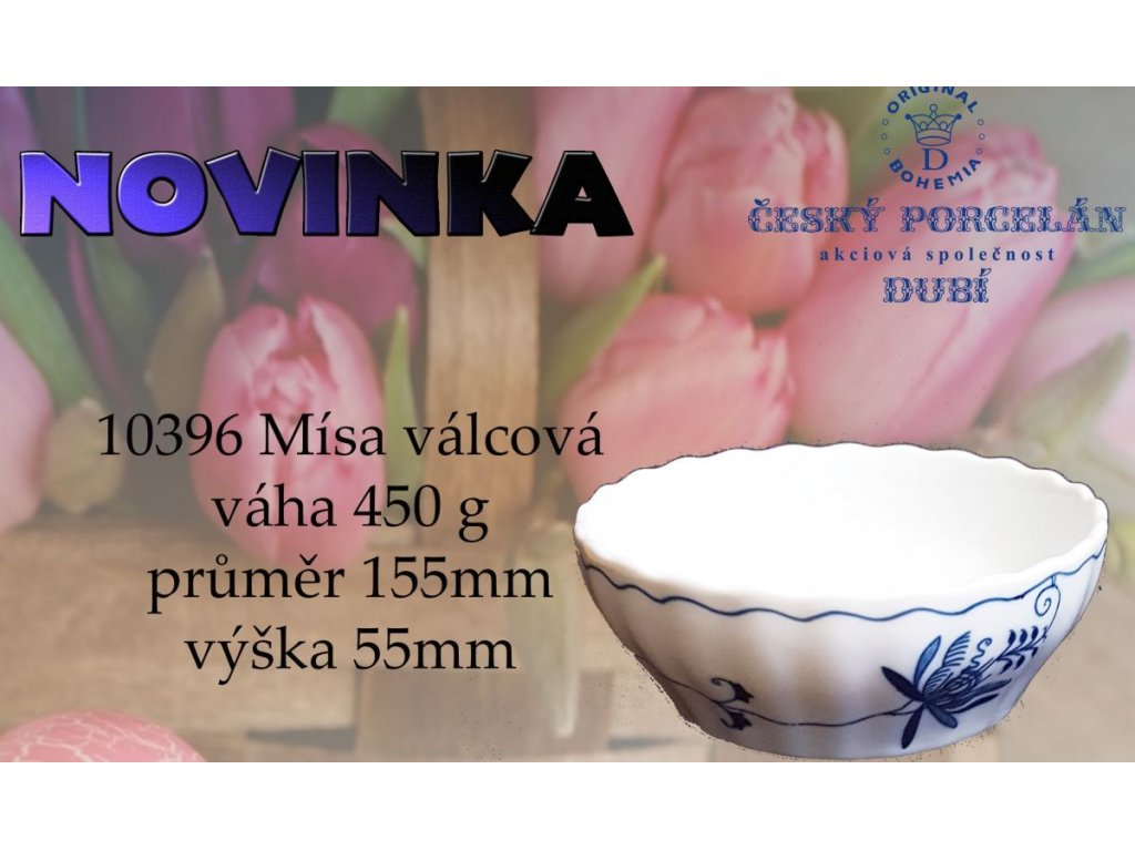 Cibulák misa valcová 15 cm cibulový porcelán originálny cibulák Dubí 2. akosť