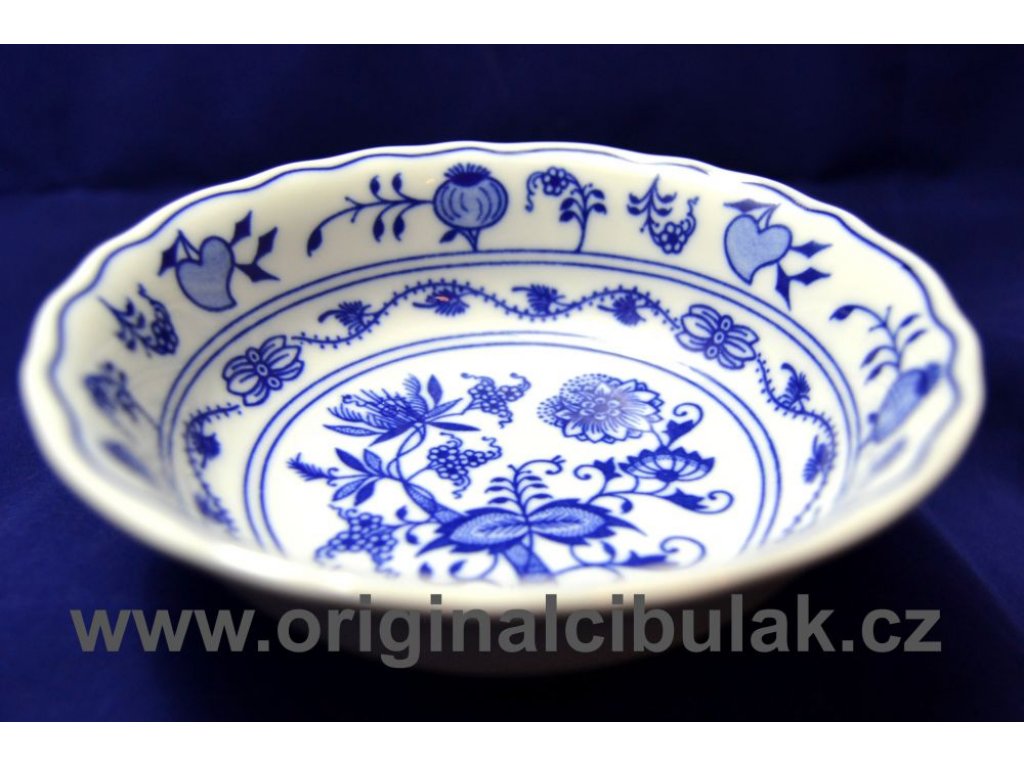 Cibulák miska kompotová vysoká 14 cm originální cibulákový porcelán Dubí, cibulový vzor,