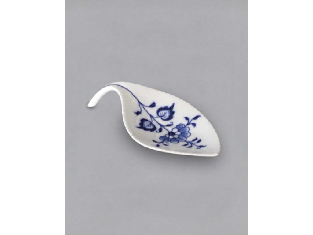 Cibulák Miska na odkládání čajového sáčku lísteček 12,4 cm originální cibulákový porcelán Dubí, cibulový vzor
