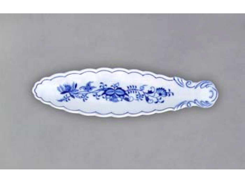 Cibulák Miska na olivy kanoe 21,7 cm originální cibulákový porcelán Dubí, cibulový vzor