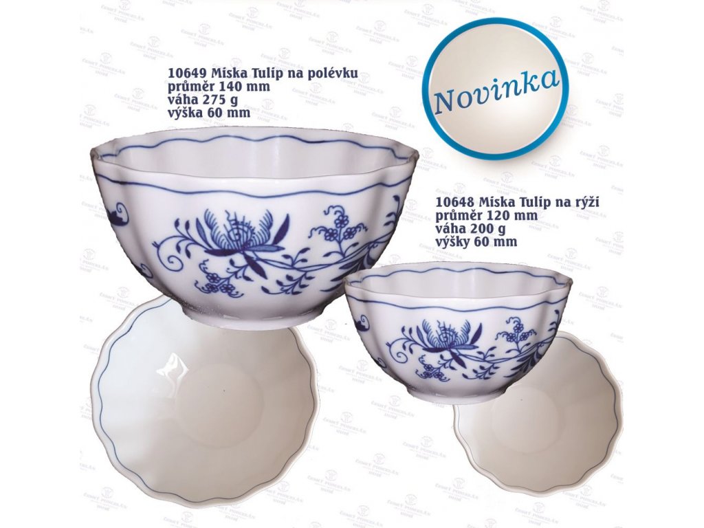 Cibulák Rice bowl Tulip 12 cm original onion porcelain Dubí 2nd quality
