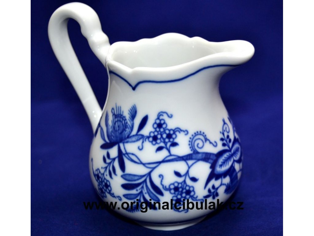 Cibulák mlékovka vysoká 0,16 l, originální cibulákový porcelán Dubí, cibulový vzor, 2.jakost