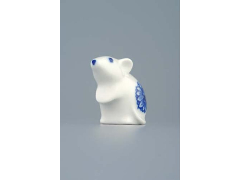 Cibulák myš 5 cm originální cibulákový porcelán Dubí, cibulový vzor,