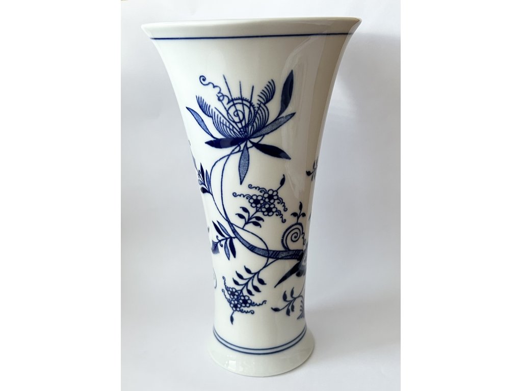 Zwiebelmuster Vase auf Gladiole 24,5cm Original Bohemia Tschechisches Porzellan aus Dubi 