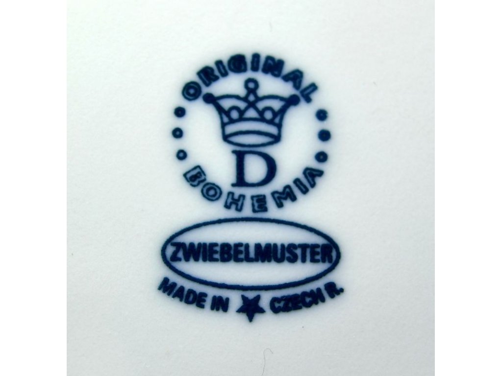 Zwiebelmuster  Sauceboat Oval 0.05L, Original Bohemia Porcelain from Dubi