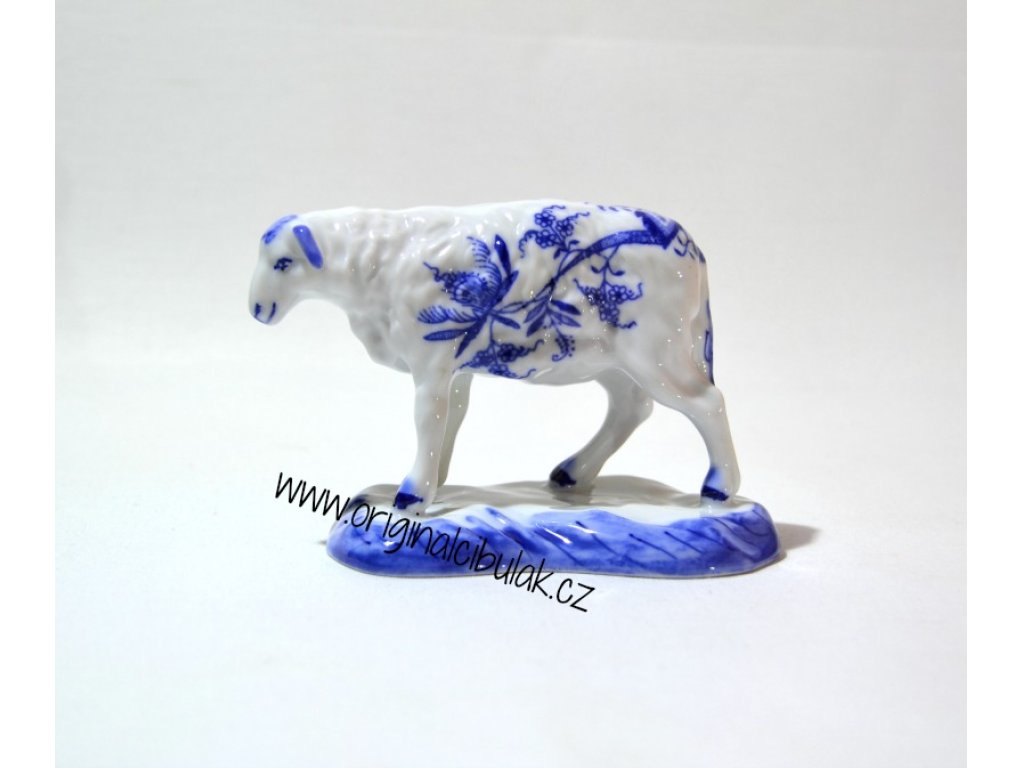 Cibulák Ovce 6,5 cm originální cibulákový porcelán Dubí, cibulový vzor,