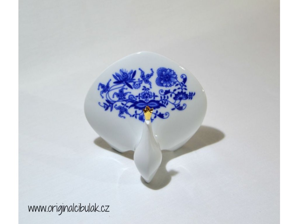 Cibulák páv 12,5 cm originální cibulákový porcelán Dubí, cibulový vzor,