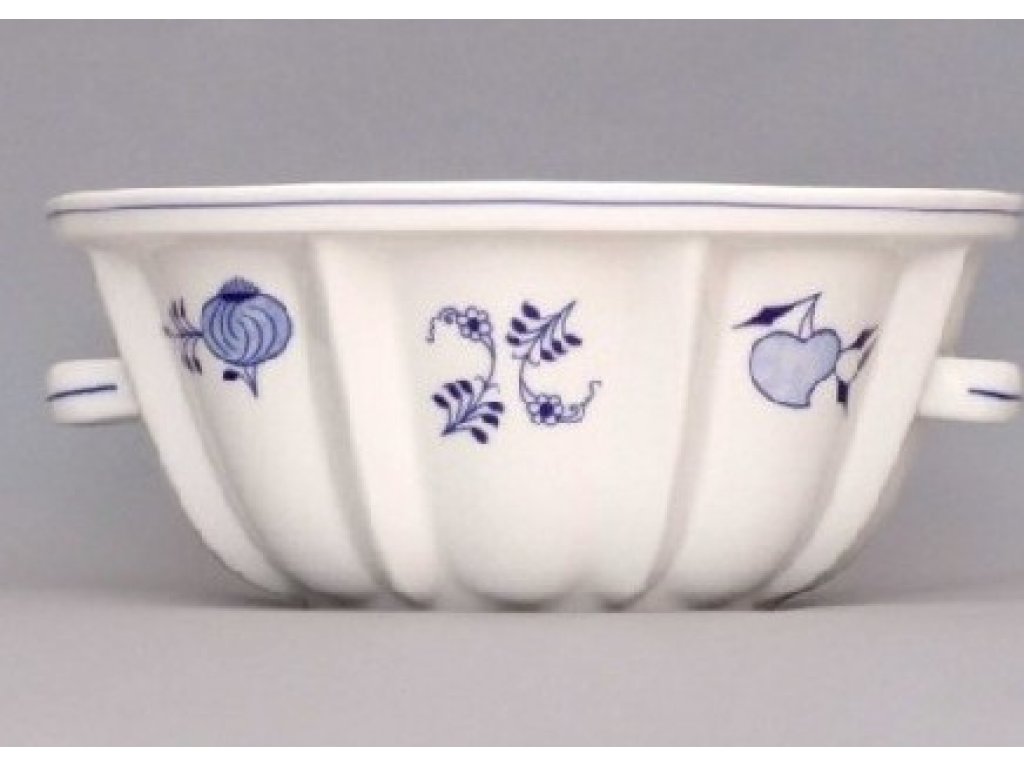 Cibulák Pečící forma bábovka velká 1,8 l originální cibulákový porcelán Dubí, cibulový vzor,