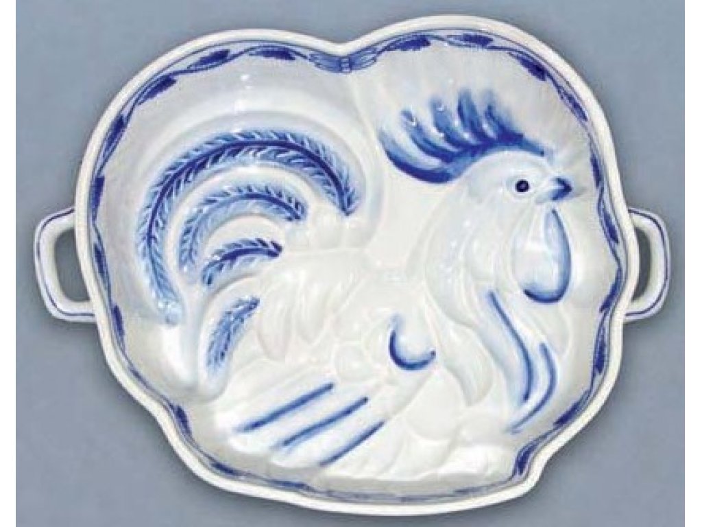 Cibulák forma na pečenie kohút  cibulový porcelán, originálny cibulák Dubí 1. akosť