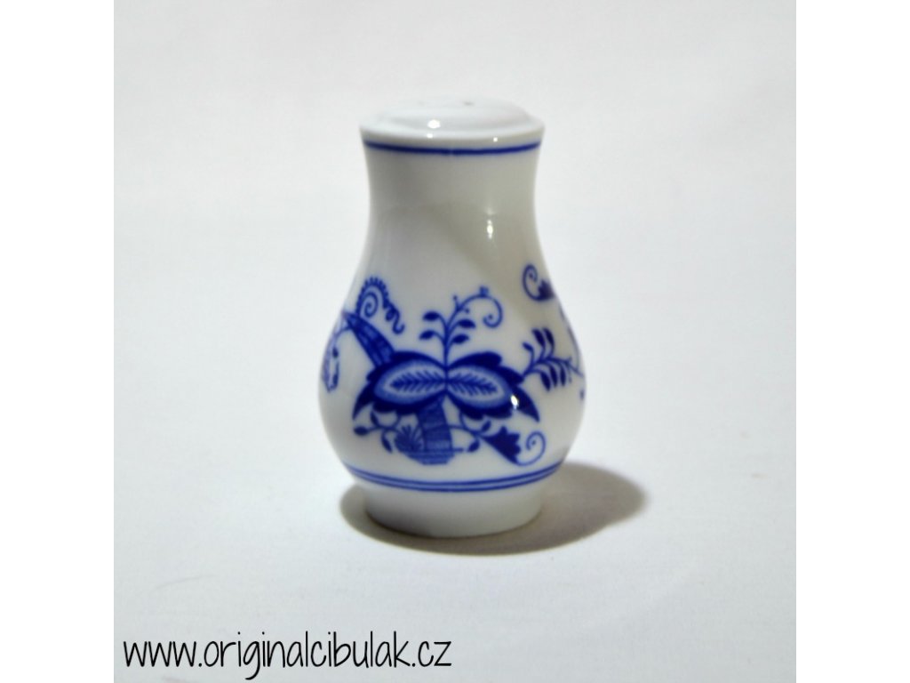 Cibulák pepřenka sypací bez nápisu 5 cm ,  originální cibulákový porcelán Dubí, cibulový vzor, 2.jakost
