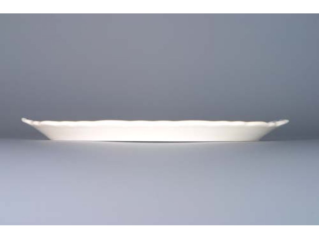 Cibulák podnos kulatý pod 3 karafky 20,5 cm originální cibulákový porcelán Dubí, cibulový vzor,