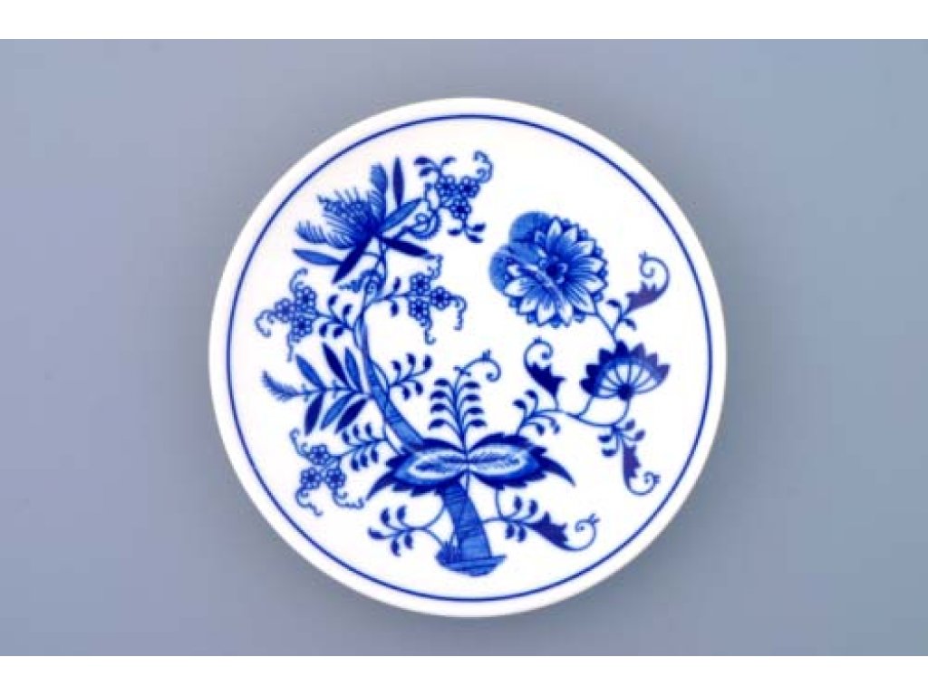 Cibulák Podšálek Baňák 15,5 cm originální cibulákový porcelán Dubí, cibulový vzor