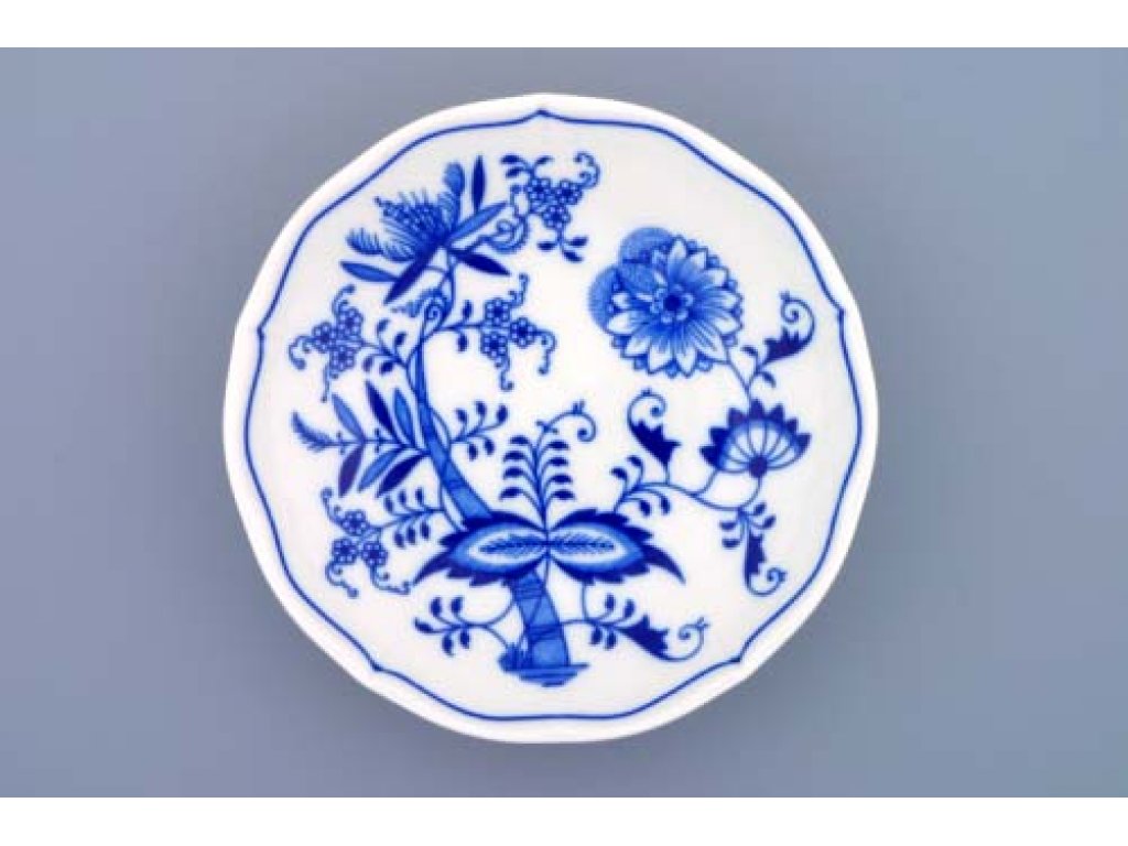 Cibulák podšálek C, 15,5 cm, originální cibulákový porcelán Dubí, cibulový vzor,