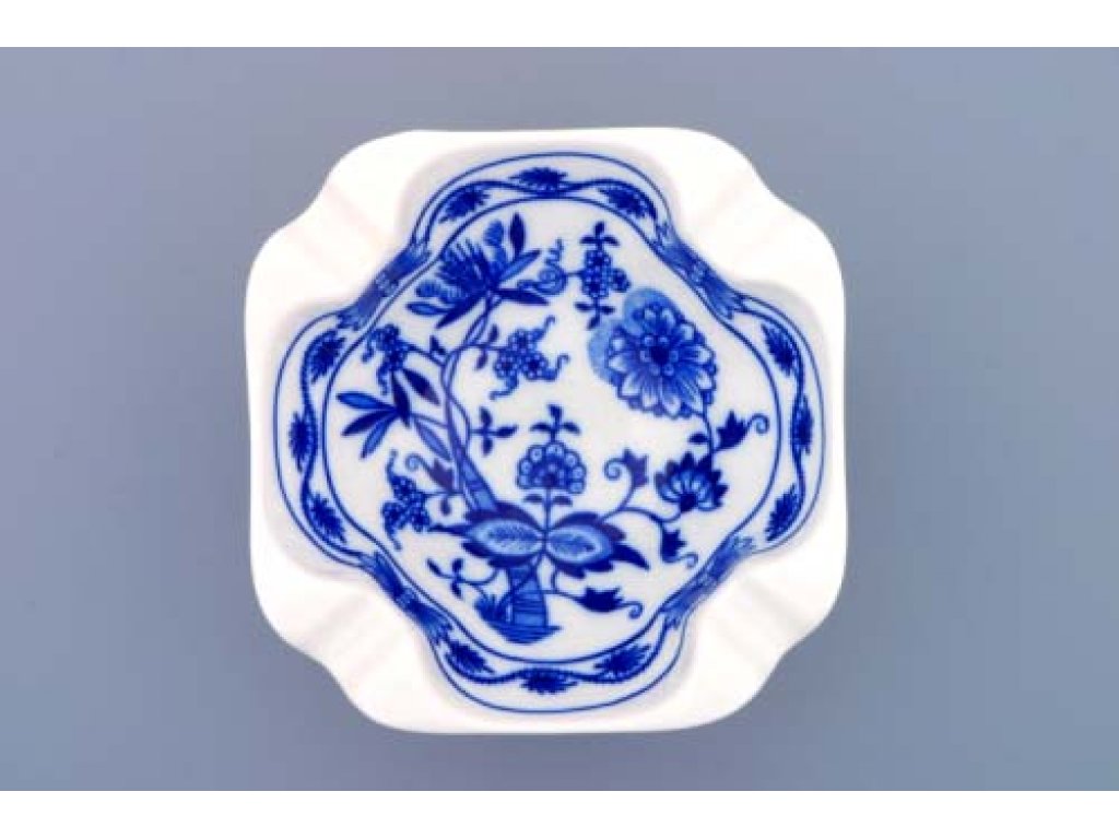Cibulak popolník štvorhranný 12,5 cm cibulový porcelán originálny porcelán Dubí