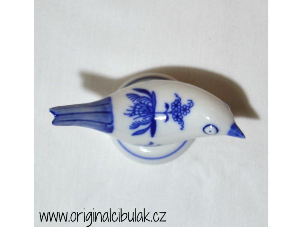 Bulb Bird I, 9 cm original Dubí porcelain, onion pattern,