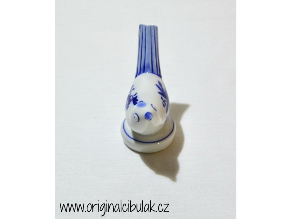 Cibulák vtáčik II, 9 cm originálny cibulák český porcelán Dubí cibuľový vzor,