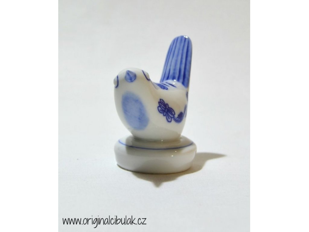 Cibulák vtáčik III malý 8 cm originálny cibulák český porcelán Dubí cibuľový vzor,