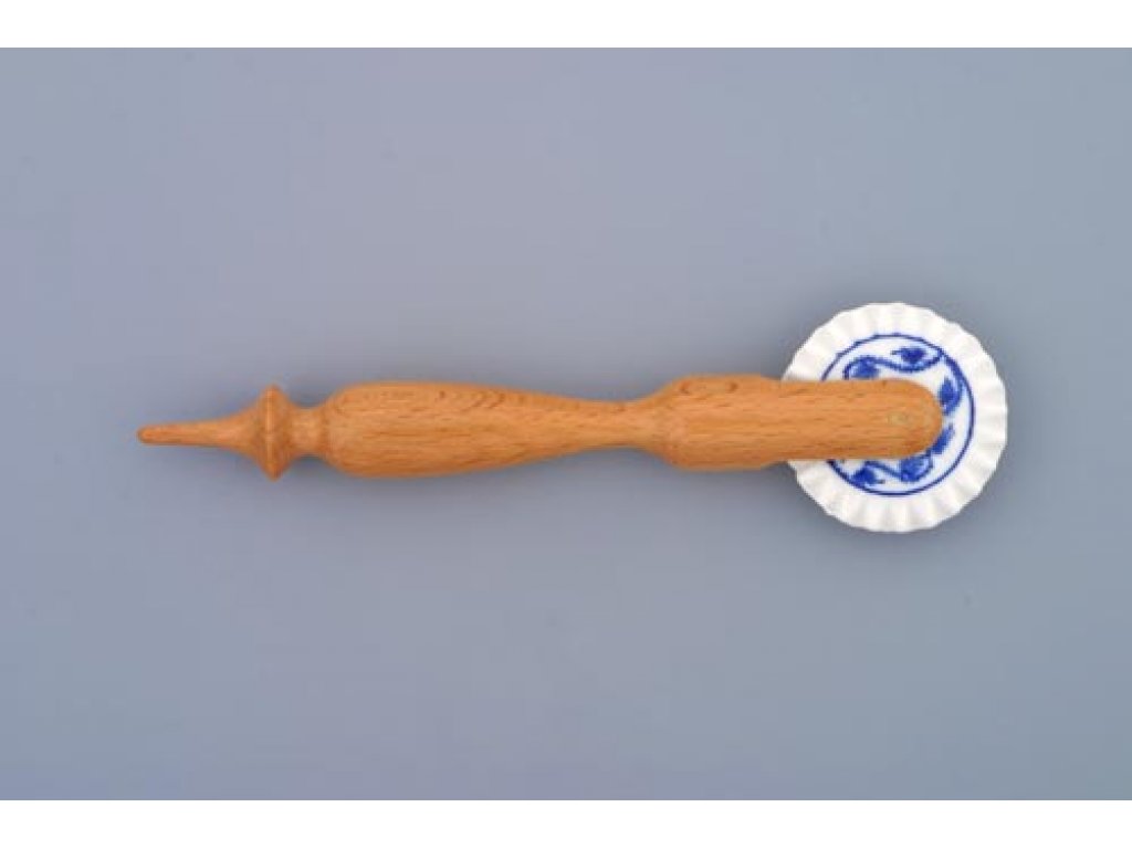 Cibulák rádýlko s dřevěnou rukojetí 16 cm originální cibulákový porcelán Dubí, cibulový vzor,