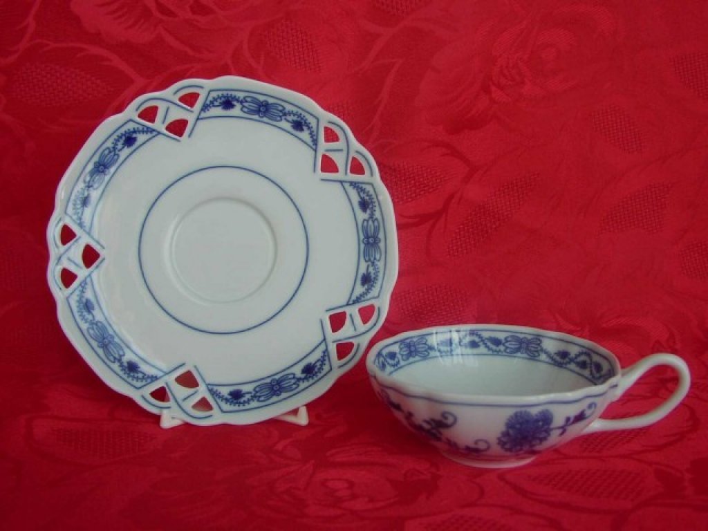 Cibulák Šálek a podšálek na čaj ozdobné 0,20l Originál Český porcelán Dubí